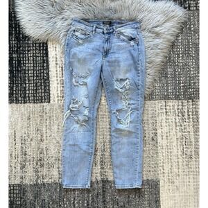 Judy Blue High Waist‎ Paint Splatter Destroyed Boyfriend Jeans Plus Size 14W